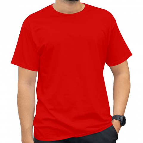 Sıfır Yaka T-shirt Kırmızı - Premium- Numune