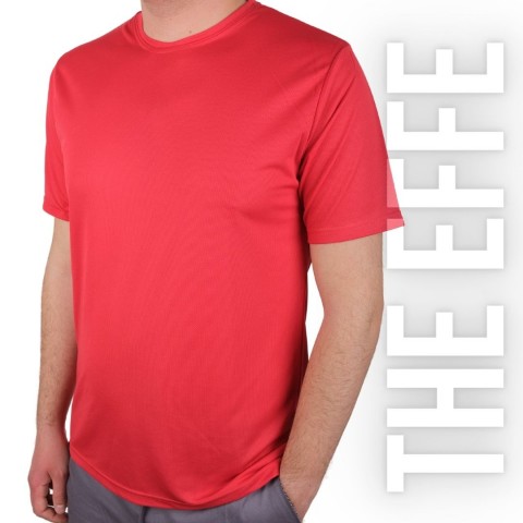 Sıfır Yaka T-shirt Kırmızı - Toptan Dry Touch