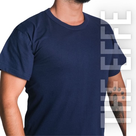 Sıfır Yaka T-shirt Lacivert - Company- Numune