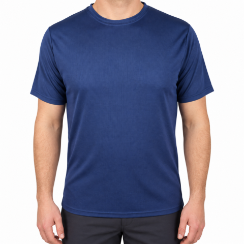 Sıfır Yaka T-shirt Lacivert - Toptan Dry Touch- Numune