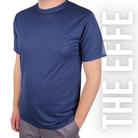Sıfır Yaka T-shirt Lacivert - Toptan Dry Touch