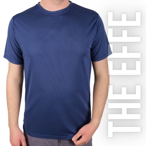 Sıfır Yaka T-shirt Lacivert - Toptan Dry Touch