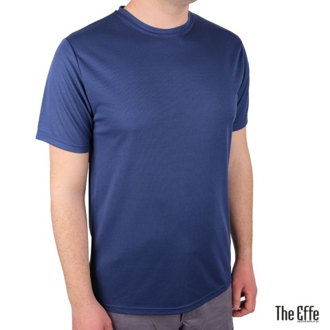 Sıfır Yaka T-shirt Lacivert - Toptan Dry Touch- Numune