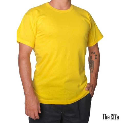 Sıfır Yaka T-shirt Sarı - Company- Numune