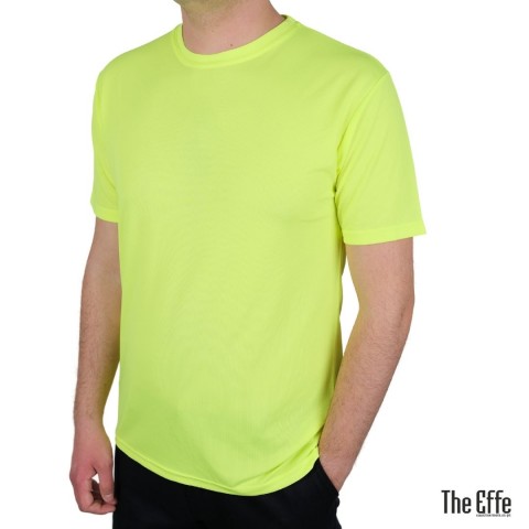 Sıfır Yaka T-shirt Sarı - Toptan Dry Touch