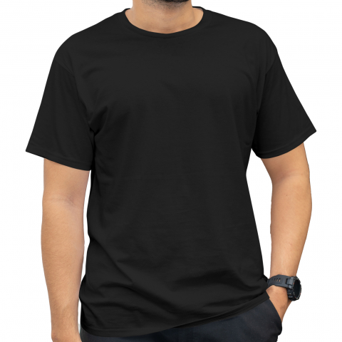 Sıfır Yaka T-shirt Siyah - Premium- Numune