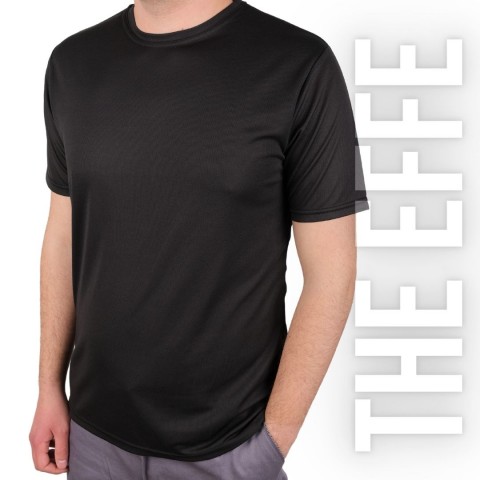 Sıfır Yaka T-shirt Siyah - Toptan Dry Touch