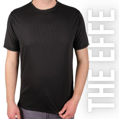 Sıfır Yaka T-shirt Siyah - Toptan Dry Touch