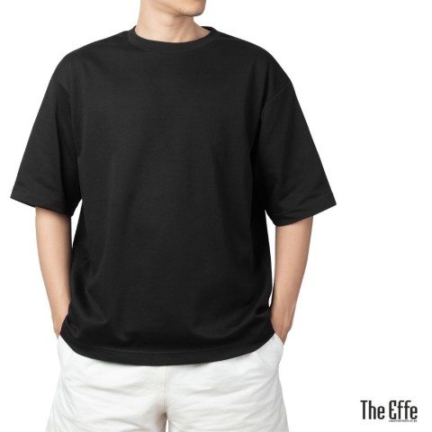 Sıfır Yaka T-shirt Siyah - Toptan Oversize