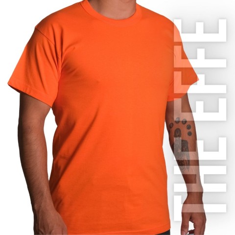 Sıfır Yaka T-shirt Turuncu - Company- Numune