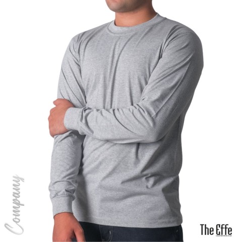 Sıfır Yaka Uzun Kol T-shirt Gri - Toptan Company