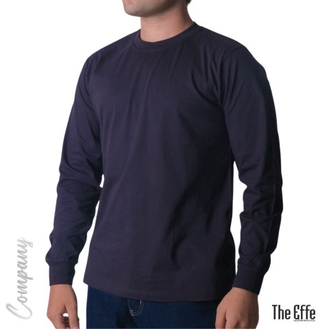 Sıfır Yaka Uzun Kol T-shirt Lacivert - Toptan Company