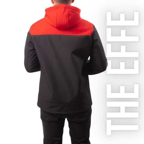 Softshell Mont Kapşonlu / Kırmızı Siyah - Toptan İş Kıyafeti