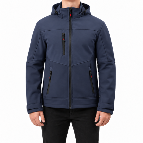 Softshell Mont Kapşonlu / Lacivert - Toptan İş Kıyafeti