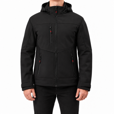 Softshell Mont Kapşonlu / Siyah - Toptan İş Kıyafeti