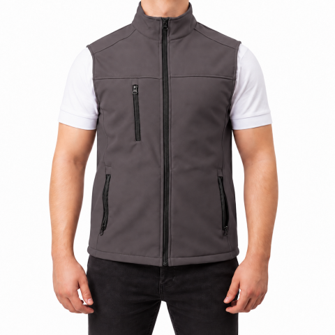 Softshell Yelek / Gri - Toptan İş Kıyafeti