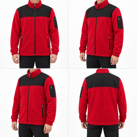 Softshelli Polar Mont 3 Cepli / Kırmızı - Toptan İş Kıyafeti