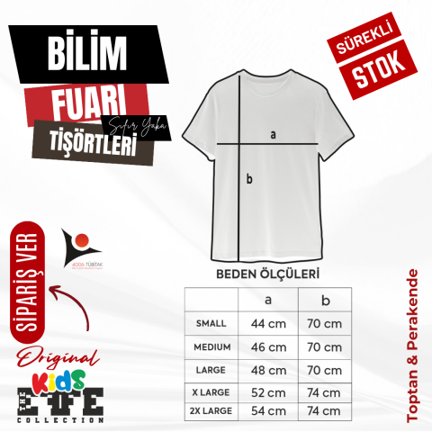 Tübitak Bilim Fuarı Basic Sıfır Yaka Tişört - Şapka Hediyeli! Model 010