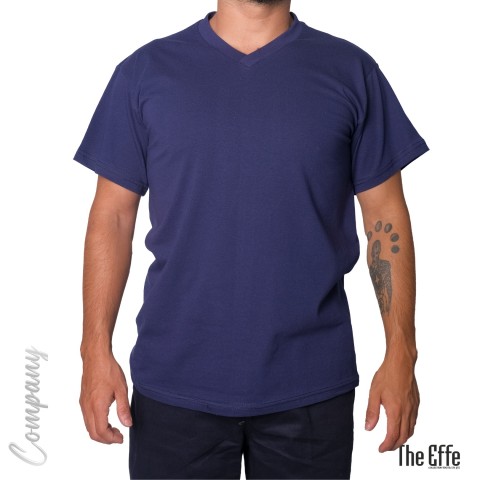V Yaka T-shirt Lacivert - Company- Numune