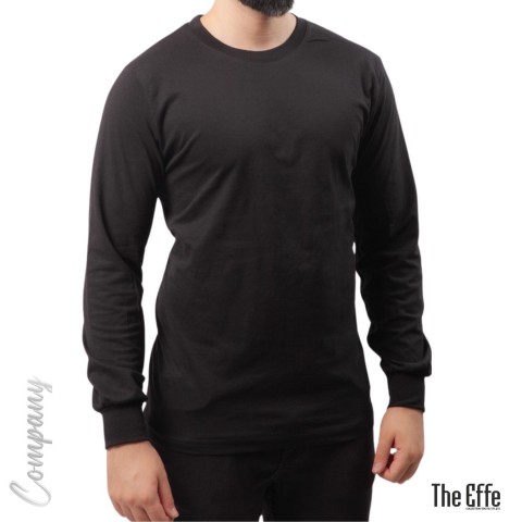 Sıfır Yaka Uzun Kol T-shirt Siyah - Toptan Company