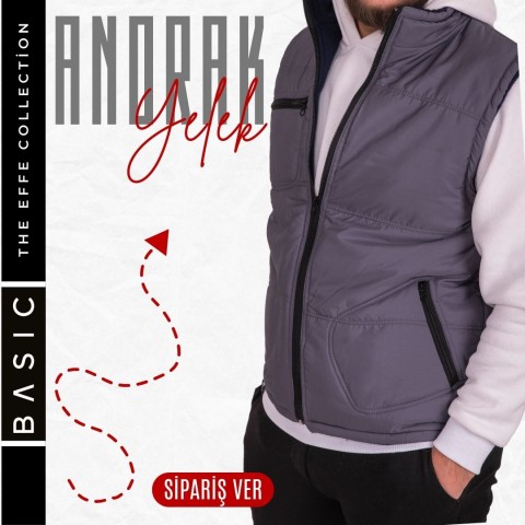 Yelek Anorak Gri - İş Kıyafeti- Numune